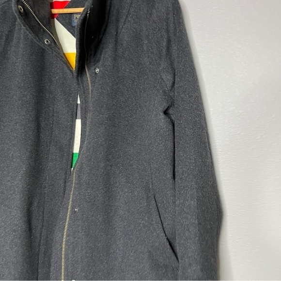 Pendleton Wool Mens Long Line Coat Jacket Glacier National Park Striped Liner M - Picture 3 of 10